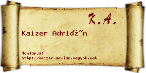 Kaizer Adrián névjegykártya