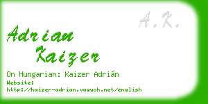 adrian kaizer business card